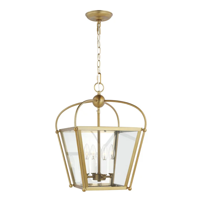Visual Comfort Studio 5191004-848 Charleston Four Light Foyer, Satin Brass