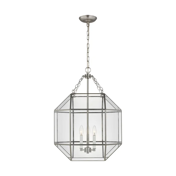 Visual Comfort Studio 5279403EN-962 Morrison Three Light Lantern, Brushed Nickel