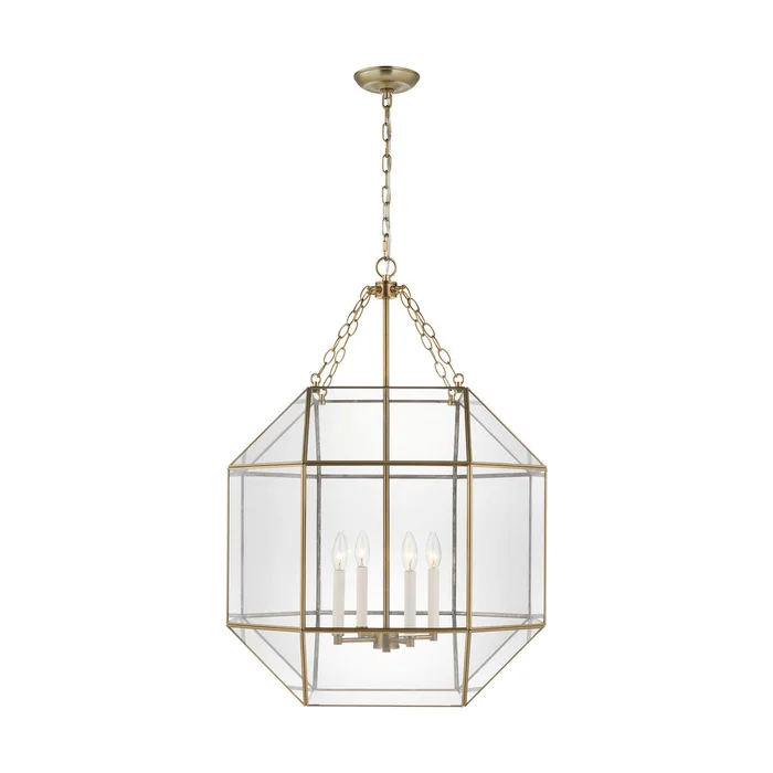 Visual Comfort Studio 5279404-848 Morrison Four Light Lantern, Satin Brass