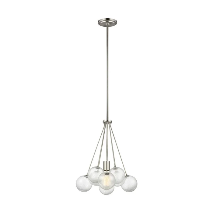 Visual Comfort Studio 6514301-962 Bronzeville One Light Pendant, Brushed Nickel
