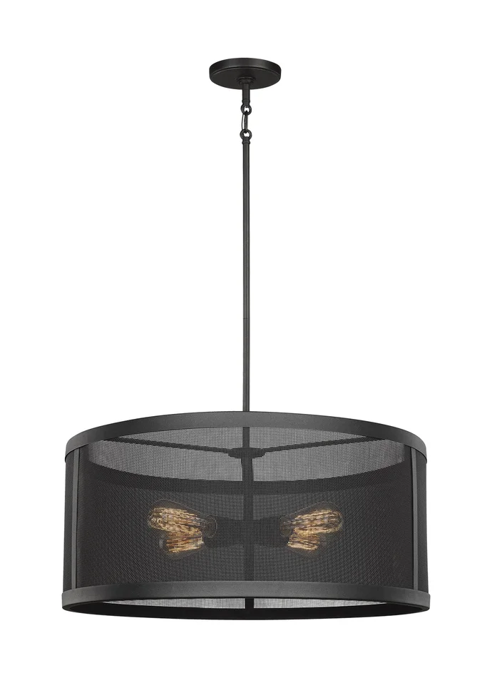 Visual Comfort Studio 6528504-12 Gereon Four Light Pendant, Black