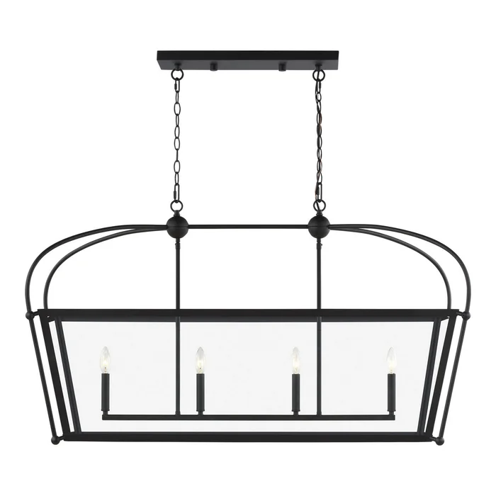 Visual Comfort Studio 6691004-112 Charleston Four Light Linear Foyer, Midnight Black (Discontinued)