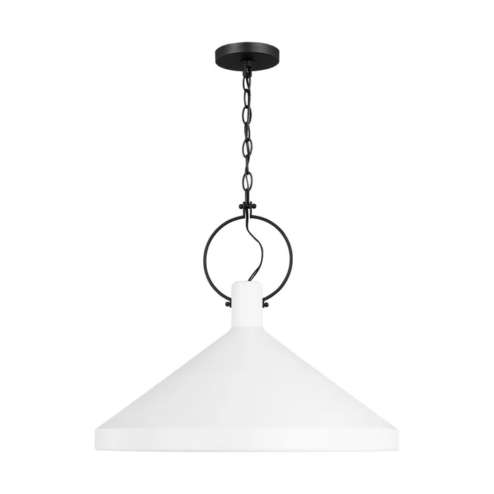 Visual Comfort Studio 6884901EN3-115 Lyon One Light Pendant, Matte White
