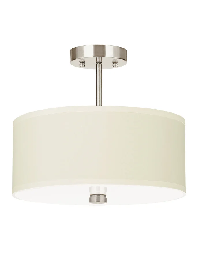 Visual Comfort Studio 77262EN3-962 Dayna Shade Pendants Two Light Semi-Flush Convertible Pendant, Brushed Nickel