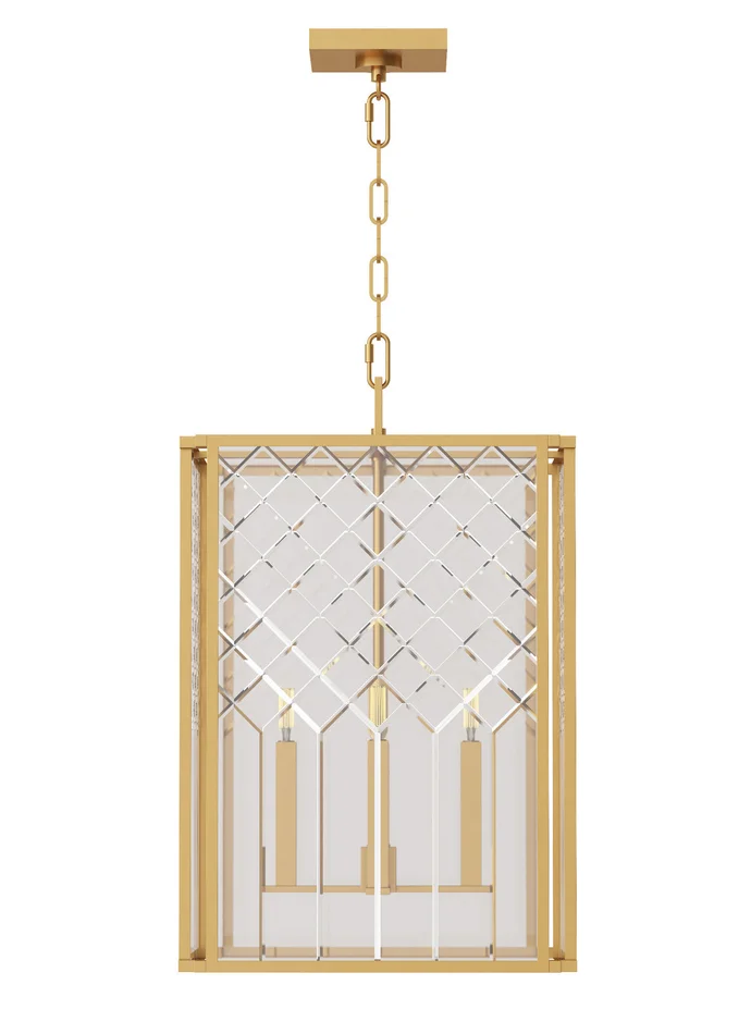 Visual Comfort Studio AC1144BBS Erro Four Light Pendant, Burnished Brass