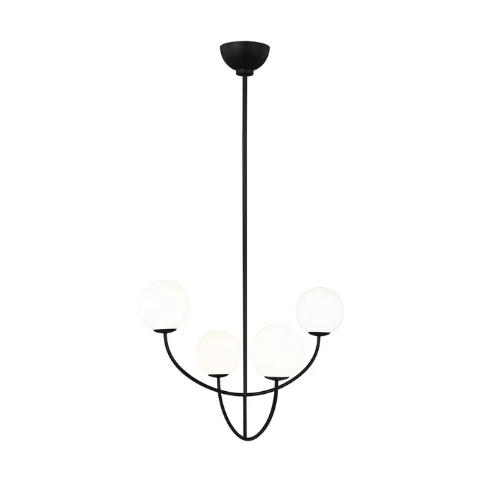 Visual Comfort Studio AEC1054MBK Galassia Four Light Chandelier, Midnight Black (Discontinued)