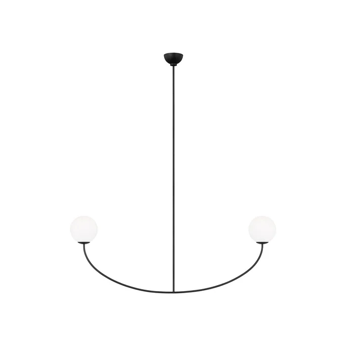 Visual Comfort Studio AEC1132MBK Galassia Two Light Linear Chandelier, Midnight Black (Discontinued)