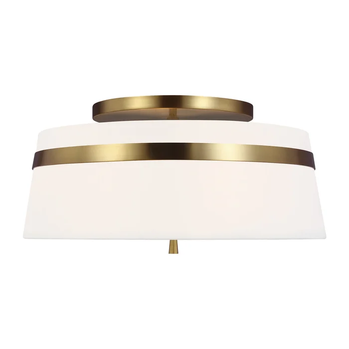 Visual Comfort Studio AF1153BBS Cordtlandt Three Light Semi-Flush Mount, Burnished Brass