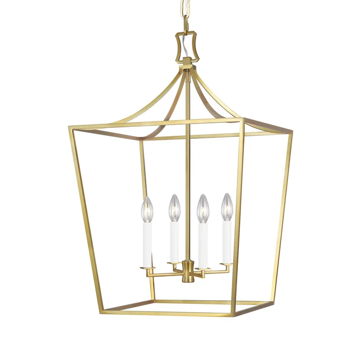 Visual Comfort Studio CC1014BBS Southold Four Light Lantern, Burnished Brass