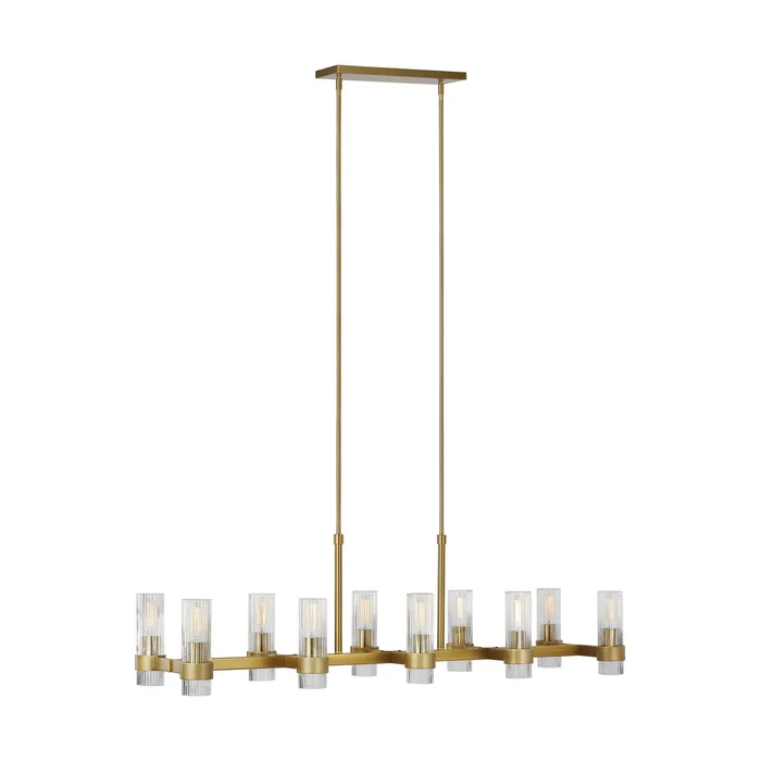 Visual Comfort Studio CC13810BBS Geneva Ten Light Chandelier, Burnished Brass