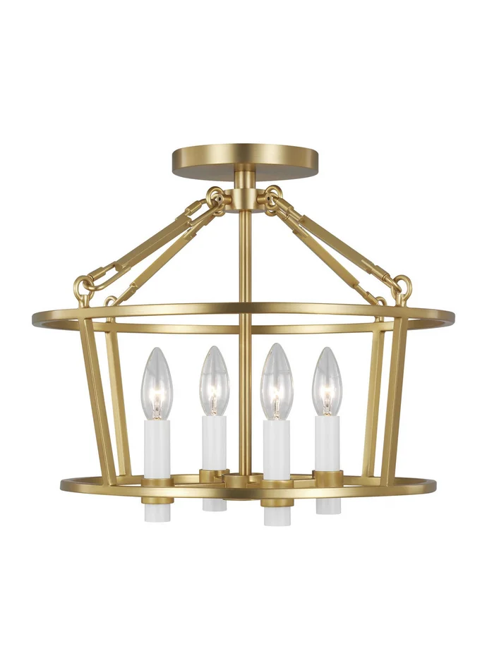 Visual Comfort Studio CF1064BBS Marston Four Light Flush Mount, Burnished Brass