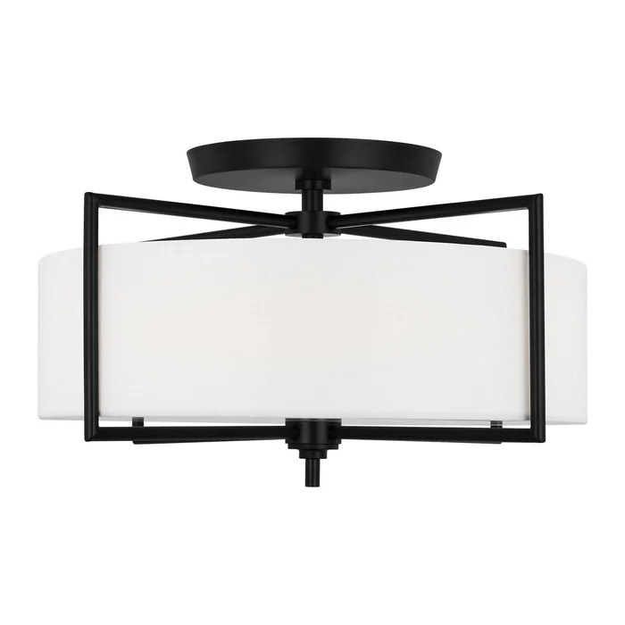 Visual Comfort Studio CF1113AI Perno Three Light Semi-Flush Mount, Aged Iron