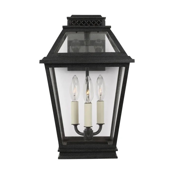 Visual Comfort Studio CO1023DWZ Falmouth Three Light Outdoor Wall Lantern, Dark Weathered Zinc