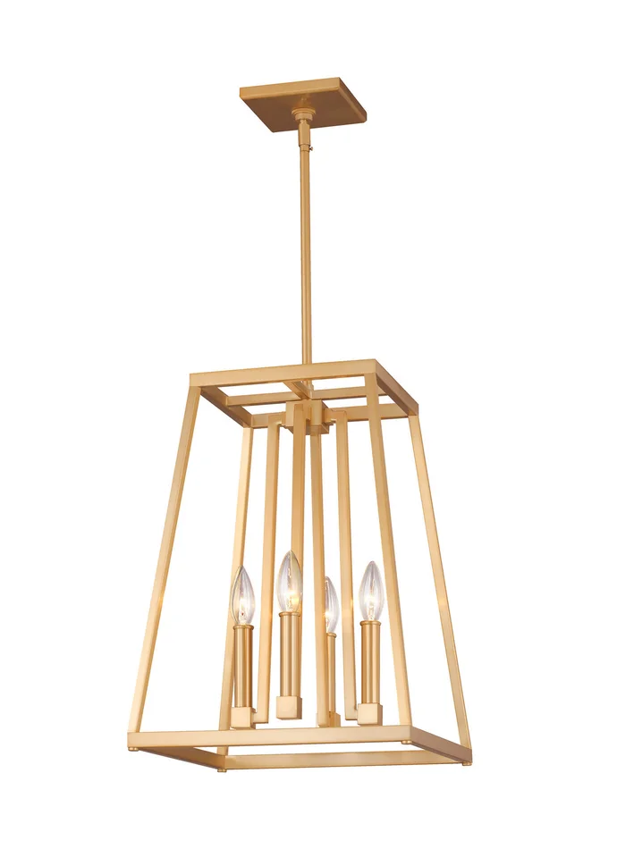 Visual Comfort Studio F3149/4GSB Conant Four Light Lantern, Gilded Satin Brass