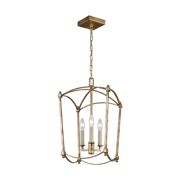 Visual Comfort Studio F3321/3ADB Thayer Three Light Lantern, Antique Gild