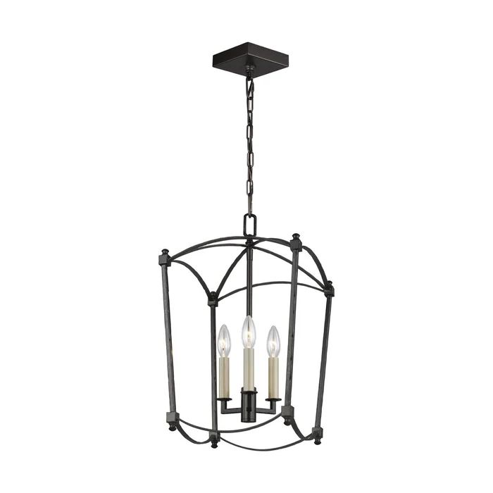 Visual Comfort Studio F3321/3SMS Thayer Three Light Lantern, Smith Steel