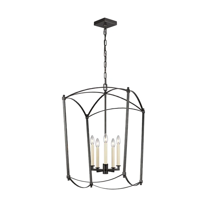 Visual Comfort Studio F3323/5SMS Thayer Five Light Lantern, Smith Steel