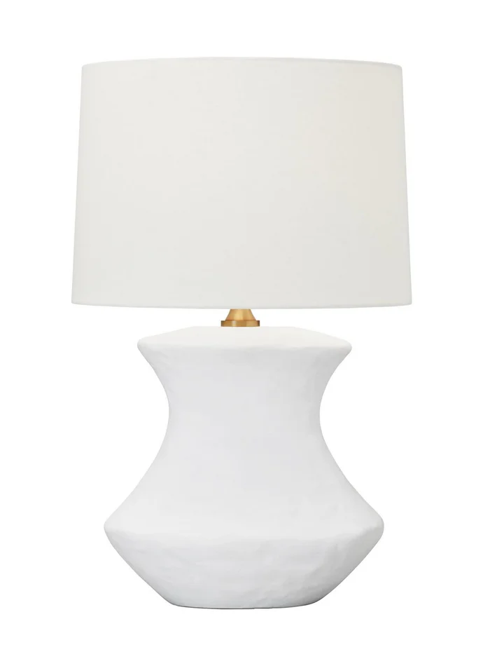 Visual Comfort Studio HT1021MWC1 Bone One Light Table Lamp, Matte White Ceramic