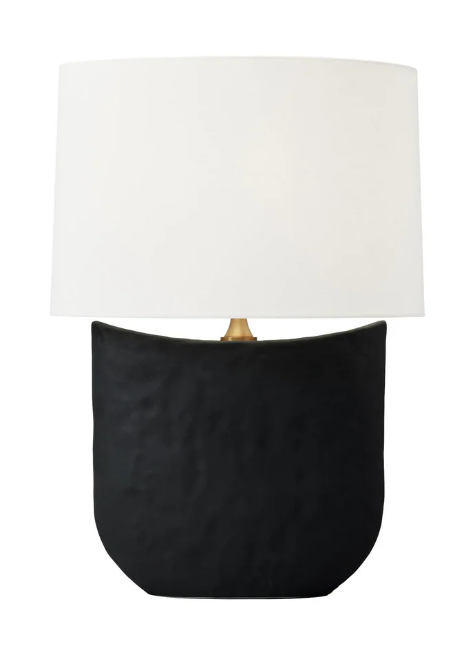 Visual Comfort Studio HT1031RBC1 Cenotes One Light Table Lamp, Rough Black Ceramic