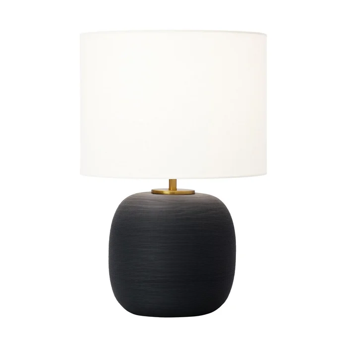 Visual Comfort Studio HT1071RBC1 Fanny One Light Table Lamp, Rough Black Ceramic