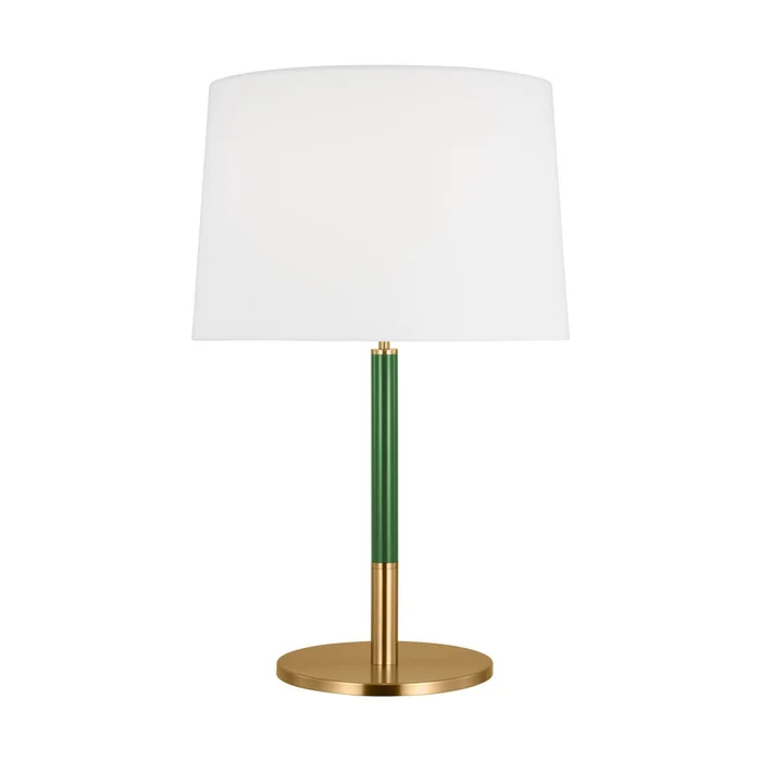 Visual Comfort Studio KST1041BBSGRN1 Monroe One Light Table Lamp, Burnished Brass