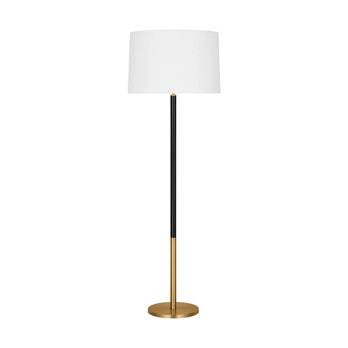 Visual Comfort Studio KST1051BBSGBK1 Monroe One Light Floor Lamp, Burnished Brass