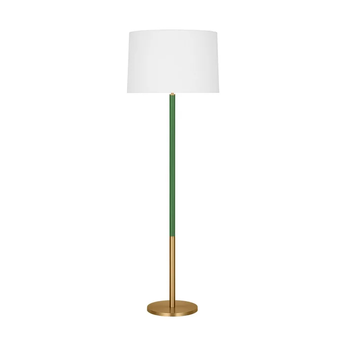 Visual Comfort Studio KST1051BBSGRN1 Monroe One Light Floor Lamp, Burnished Brass