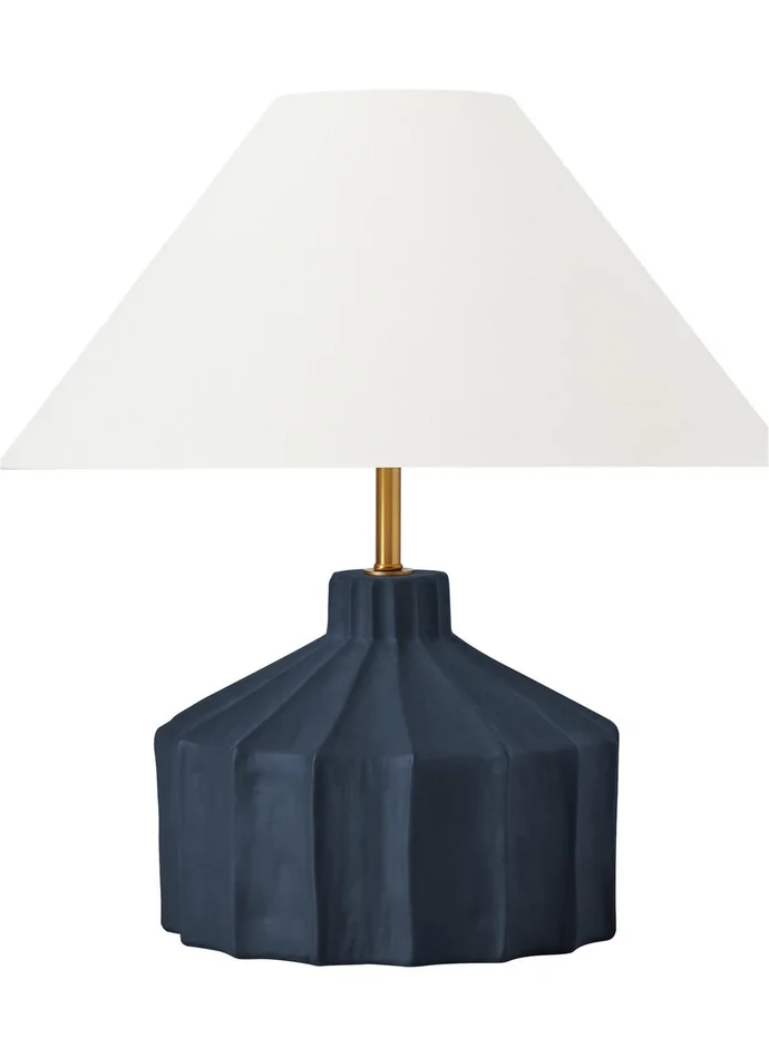 Visual Comfort Studio KT1321MMBW1 Veneto One Light Table Lamp, Matte Medium Blue Wash