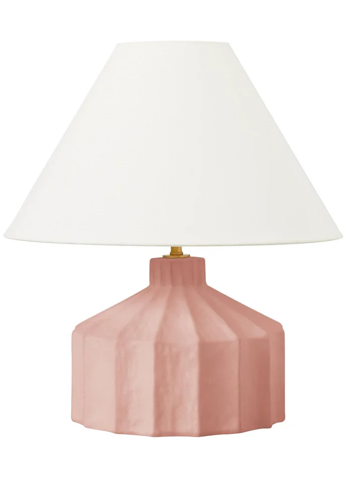 Visual Comfort Studio KT1331DR1 Veneto One Light Table Lamp, Dusty Rose