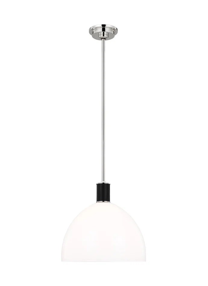 Visual Comfort Studio LP1051PNMG Hadley One Light Pendant, Polished Nickel (Discontinued)