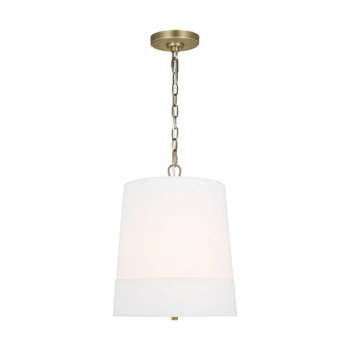 Visual Comfort Studio LP1081TWBWLW Ivie One Light Pendant, Time Worn Brass