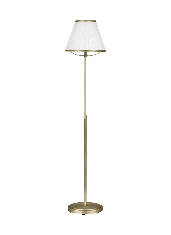 Visual Comfort Studio LT1141TWB1 Esther One Light Floor Lamp, Time Worn Brass