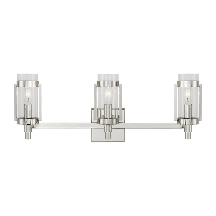 Visual Comfort Studio LV1023PN Flynn Three Light Vanity, Polished Nickel