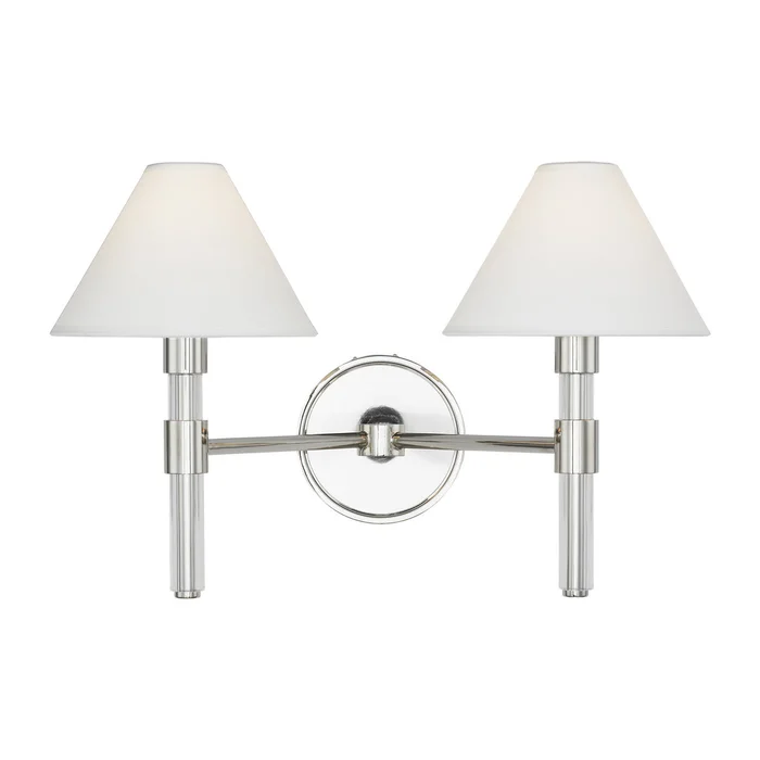 Visual Comfort Studio LV1032PN Robert Two Light Vanity, Polished Nickel