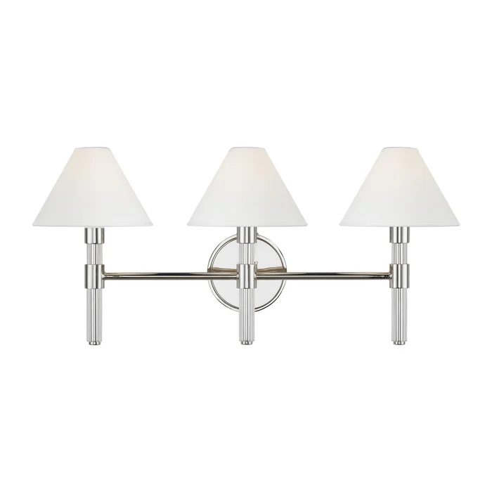 Visual Comfort Studio LV1043PN Robert Three Light Vanity, Polished Nickel