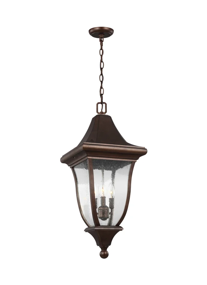 Visual Comfort Studio OL13109PTBZ Oakmont Three Light Outdoor Pendant, Patina Bronze