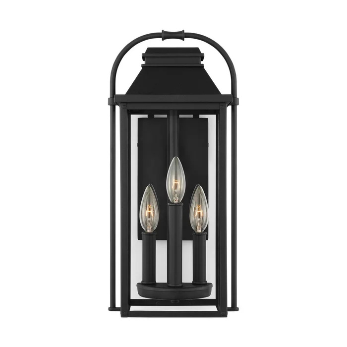 Visual Comfort Studio OL13200TXB Wellsworth Three Light Outdoor Wall Sconce, Textured Black