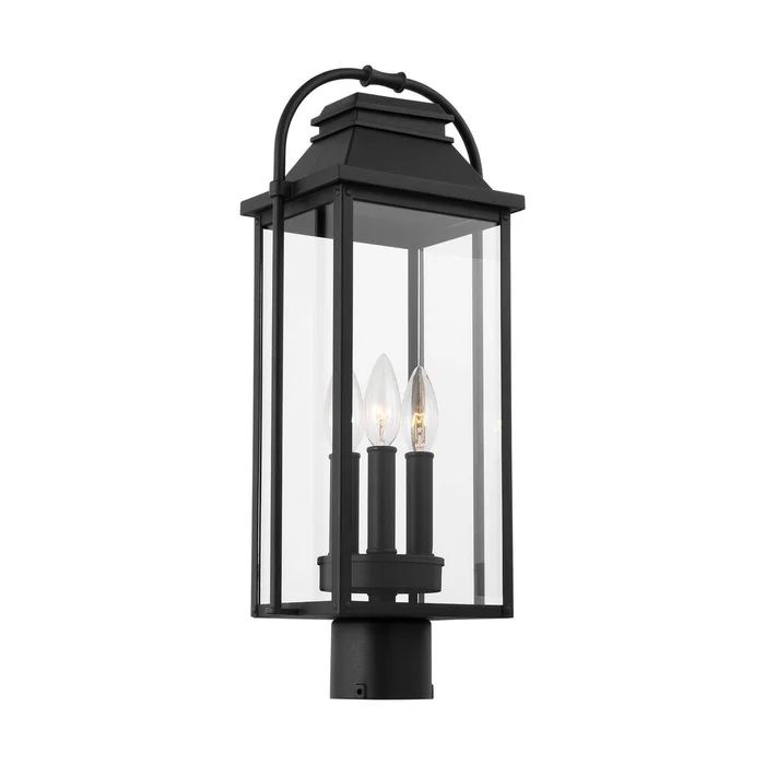 Visual Comfort Studio OL13207TXB Wellsworth Three Light Outdoor Post Lantern, Textured Black