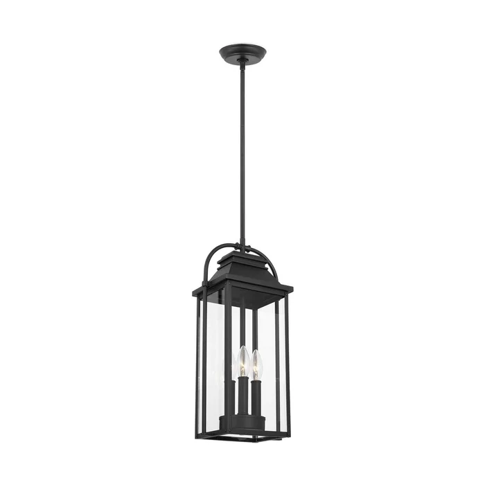 Visual Comfort Studio OL13209TXB Wellsworth Three Light Outdoor Pendant, Textured Black