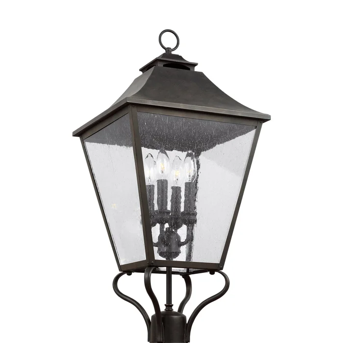Visual Comfort Studio OL14407SBL Galena Four Light Post Lantern, Sable