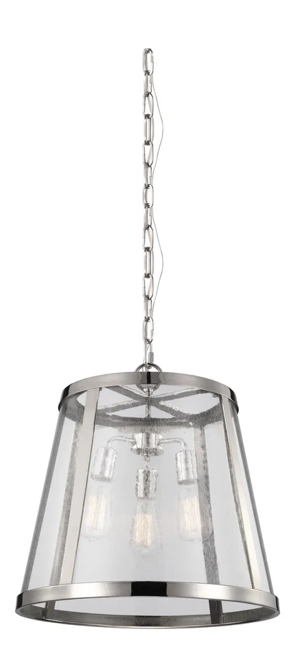 Visual Comfort Studio P1288PN Harrow Three Light Pendant, Polished Nickel