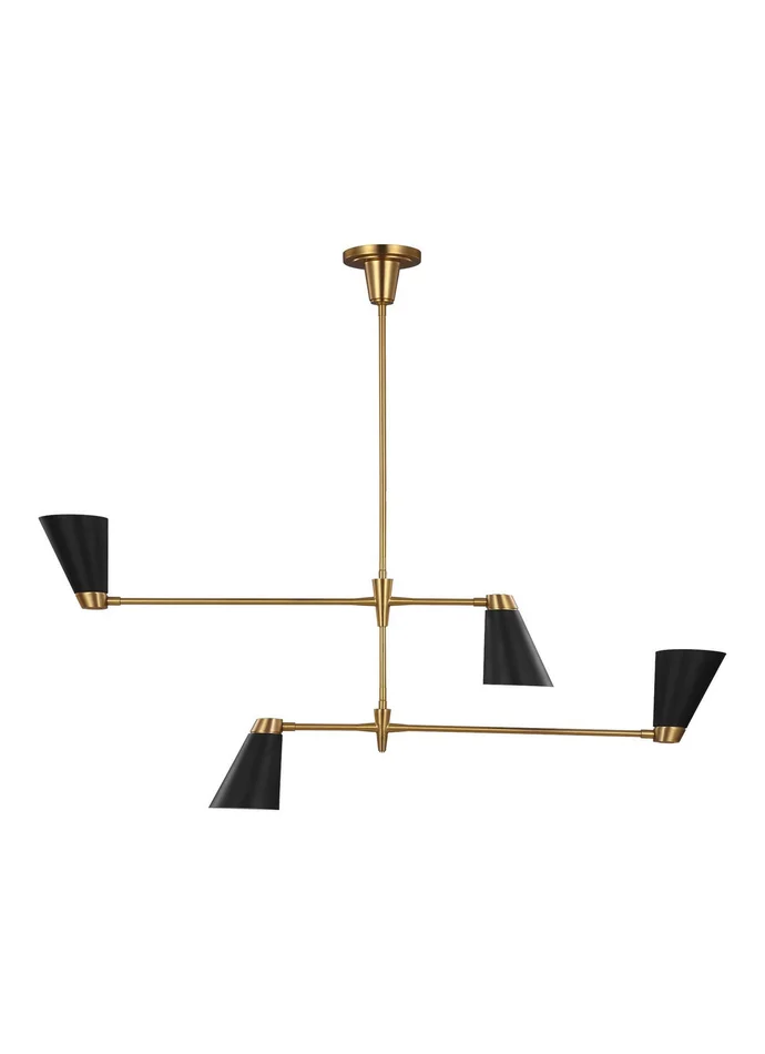 Visual Comfort Studio TC1104BBS Signoret Four Light Chandelier, Burnished Brass