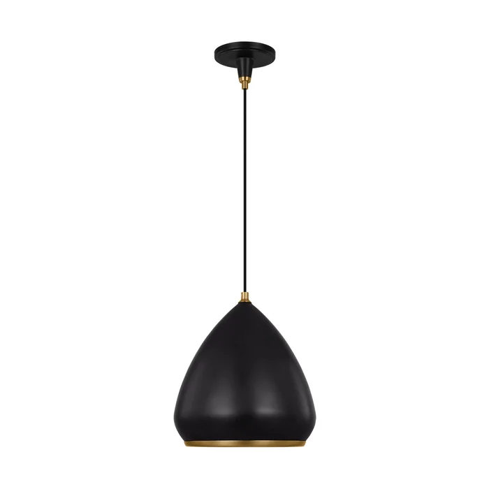 Visual Comfort Studio TP1121AIBBS Clasica One Light Pendant, Aged Iron
