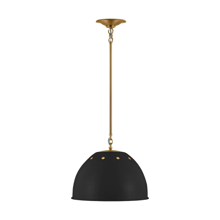 Visual Comfort Studio TP1181MBKBBS Robbie One Light Pendant, Midnight Black