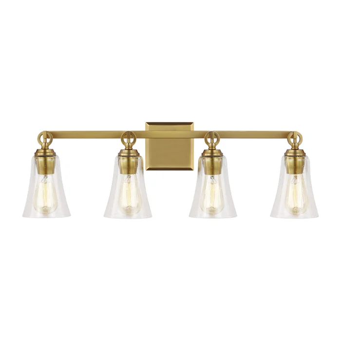 Visual Comfort Studio VS24704BBS Monterro Four Light Vanity, Burnished Brass