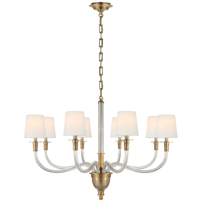 Vivian Eight Light Chandelier in Hand-Rubbed Antique Brass (268|TOB 5032HAB-L)