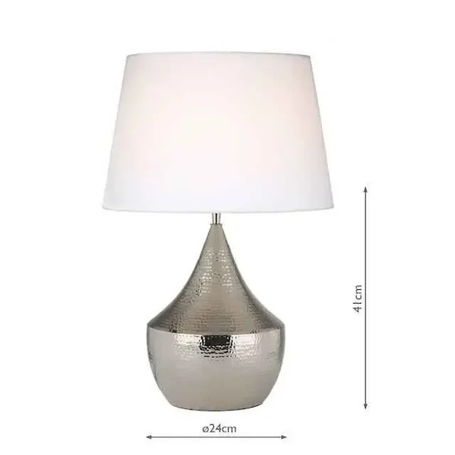Vorana Polished Nickel Hammered Finish Table Lamp Base Only