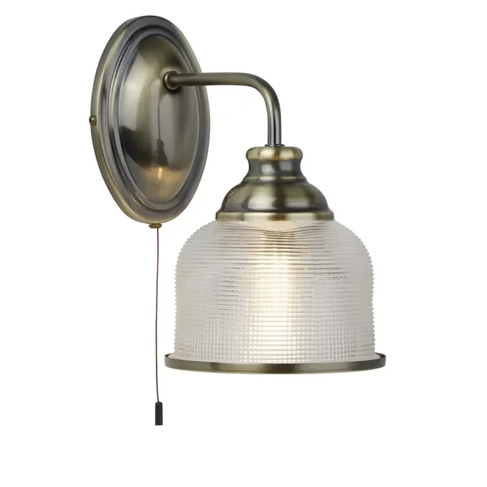 Wall Light – Antique Brass & Halophane Glass (0483BIS26711AB)