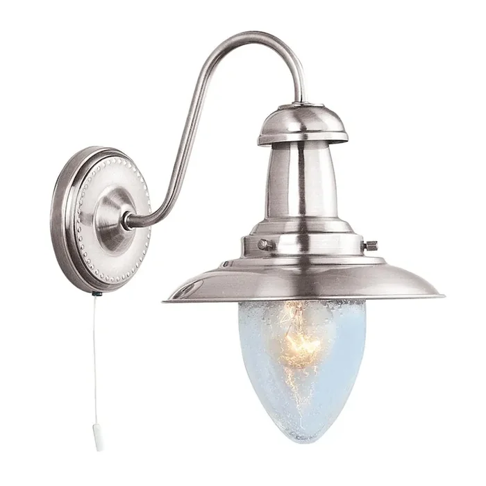 Wall Light – Satin Silver & Seeded Glass (0483FISII53311SS)