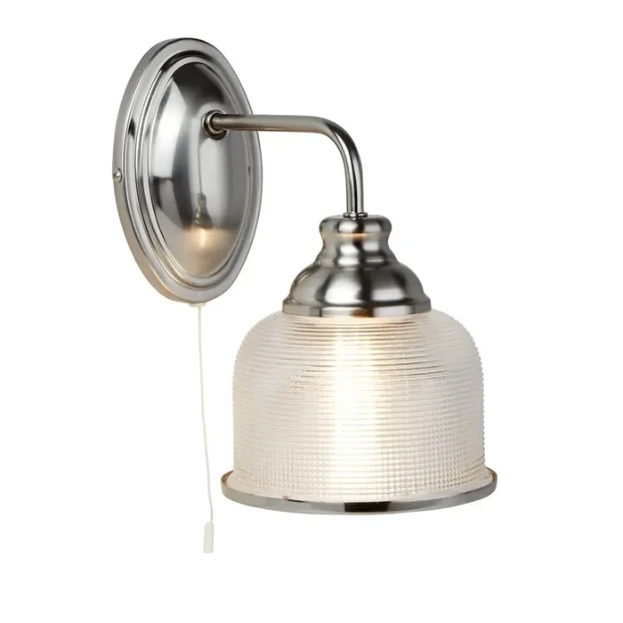 Wall Light – Silver & Halophane Glass (0483BIS1682SS)